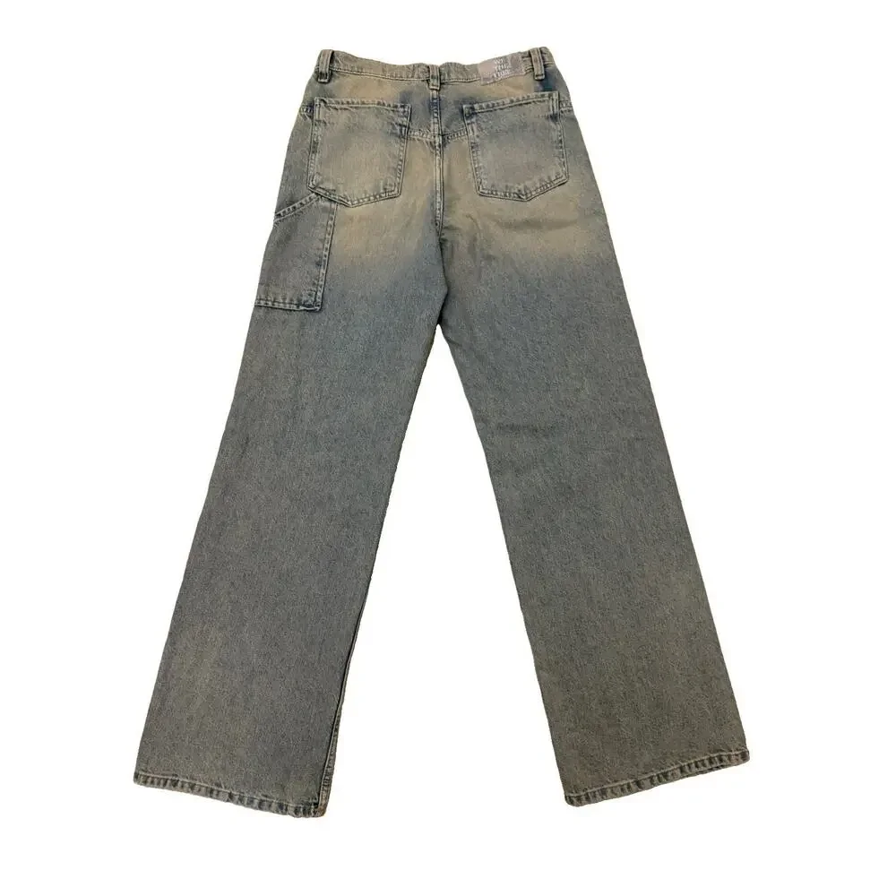 Free People We The Free Tinsley Baggy Jeans High Rise Wide Straight Leg Size 28